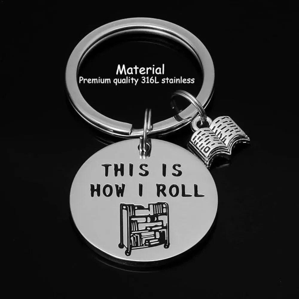 Librarian Keychain - 'This is How I Roll' for Bookworm Librarians